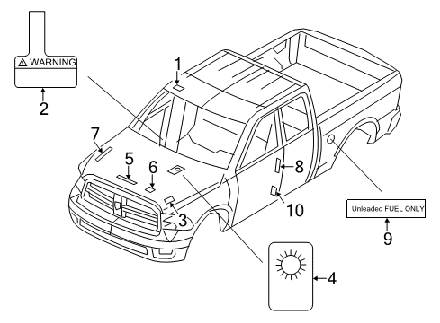 2023 Ram 1500 Classic Information Labels Diagram