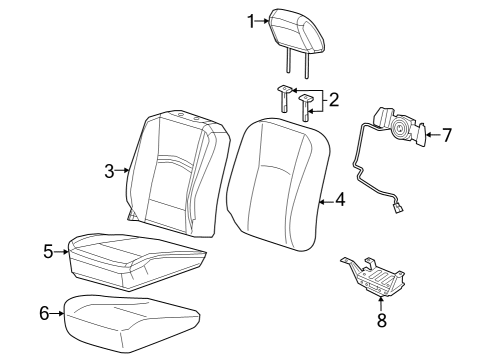 2022 Ram 3500 Driver Seat Components Diagram 1