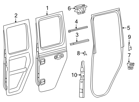 2023 Jeep Gladiator Door & Components Diagram 4