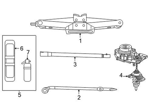 2023 Jeep Grand Cherokee L Jack & Components Diagram