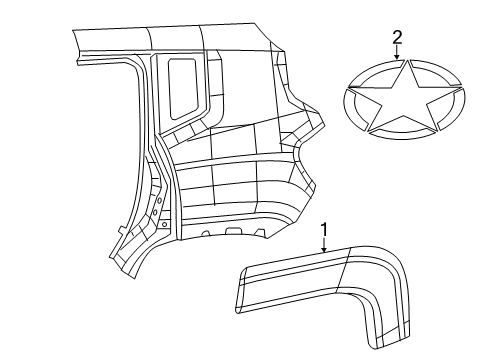 2021 Jeep Renegade Exterior Trim - Quarter Panel Diagram