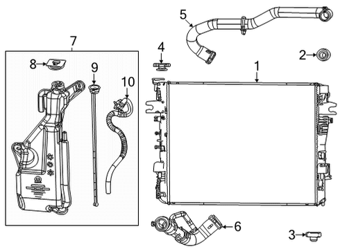 2022 Jeep Wagoneer Radiator & Components Diagram