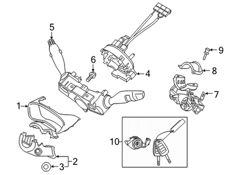 Clamp-Steering & Ignition Lock Diagram for 819182D000