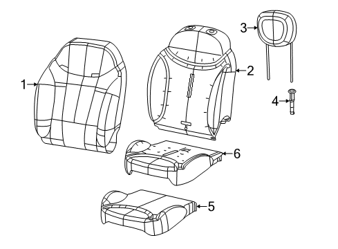 HEADREST-Front Diagram for 6RC61JXWAA