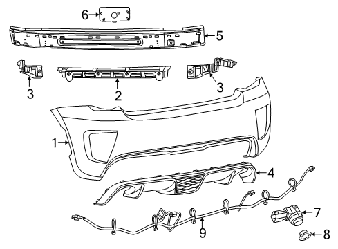 FASCIA-Rear Upper Diagram for 68148913AB