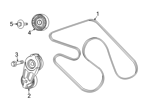 2021 Ram 3500 Belts & Pulleys Diagram 1