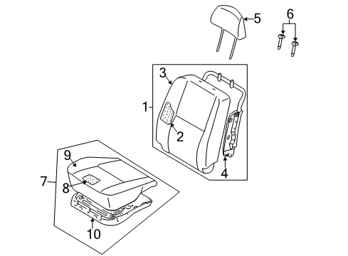Front Seat Headrest Diagram for MR647730