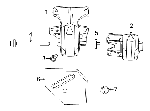 2022 Ram 1500 Classic Engine & Trans Mounting Diagram 2