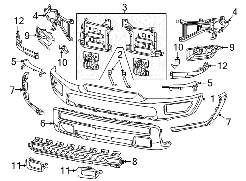 2022 Ram 1500 Classic Bumper & Components - Front Diagram 3