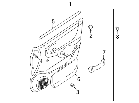 WEATHERSTRIP-F-WEATHERSTRIP-Front Door Belt I/S RH Diagram for 8224125000