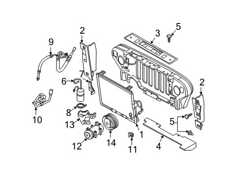 Line-A/C Suction & Discharge Diagram for 5183836AA