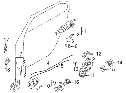 Handle-Rear Door Outside Diagram for MR970316