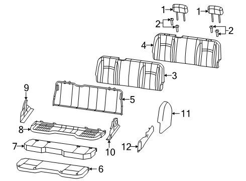 2023 Ram 1500 Classic Rear Seat Components Diagram 1