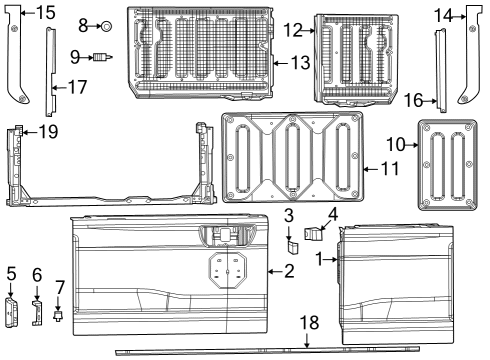 2023 Ram 1500 Tail Gate Diagram 1