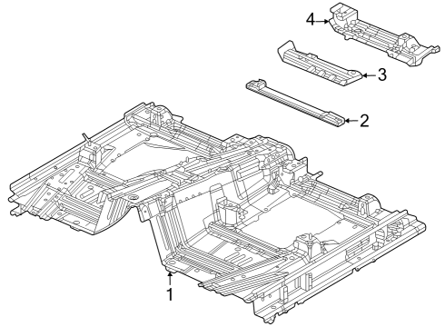 2022 Jeep Grand Cherokee Floor & Rails Diagram