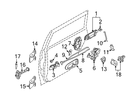 Link-Rear Door Inside Handle Diagram for MR237952