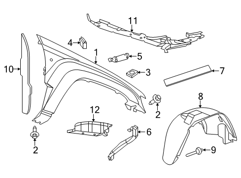2021 Jeep Grand Cherokee PANEL-FENDER Diagram for 55369596AG