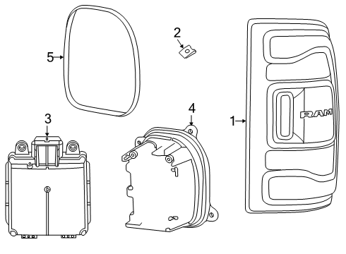 2023 Ram 2500 Tail Lamps Diagram 1