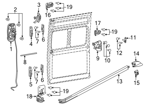 2021 Ram ProMaster 2500 SLIDING DOOR Diagram for 5RK14JXWAD