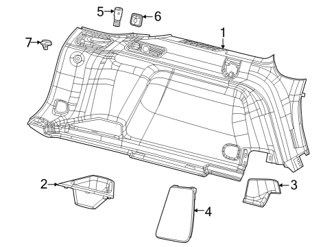 2022 Jeep Grand Cherokee Interior Trim - Quarter Panels Diagram 1