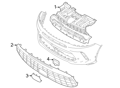 2024 Dodge Hornet GRILLE-FASCIA Diagram for 7RD85U00AA