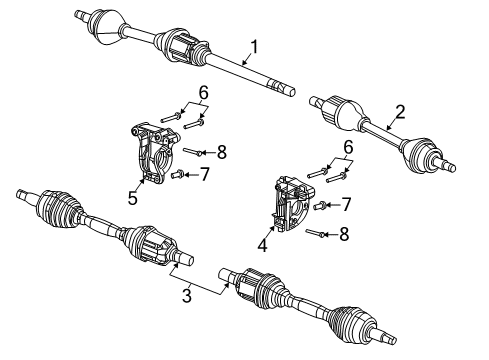 2023 Jeep Compass Drive Axles - Front Diagram