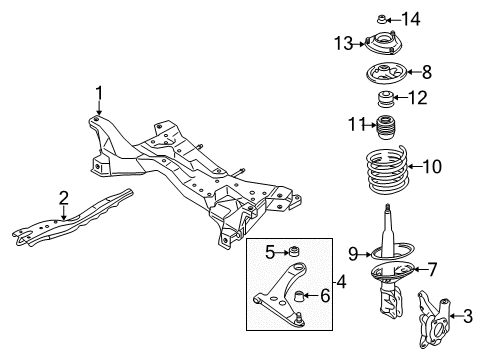 Front Suspension Coil Spring Diagram for MR961114
