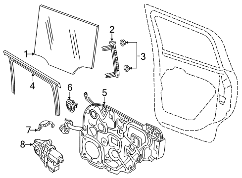2022 Jeep Renegade Front Door Glass & Hardware Diagram 2