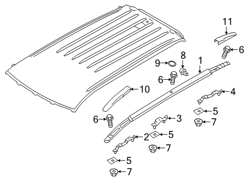 Cover-Roof Rack Diagram for 7661A305