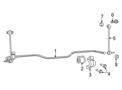 2023 Ram 1500 Classic Stabilizer Bar & Components - Rear Diagram