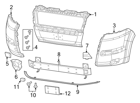 2023 Ram ProMaster 2500 Bumper & Components - Front Diagram