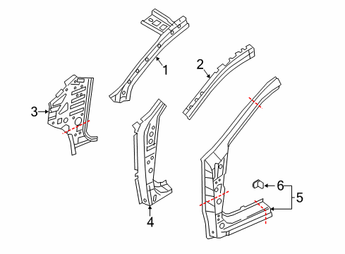 Reinforce-Front Pillar Diagram for 5311C166
