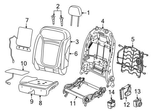 2022 Jeep Renegade Front Seat Components Diagram 3