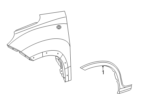 Molding-Fender Diagram for 68275445AA