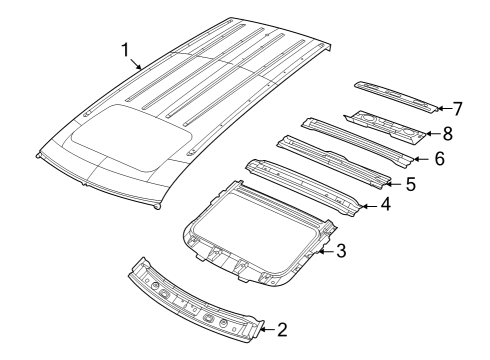 2023 Jeep Grand Cherokee Roof & Components Diagram 1