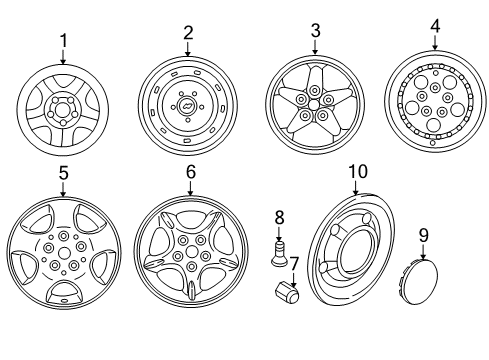 Wheel Center Cap Diagram for 5DY07MA8AB