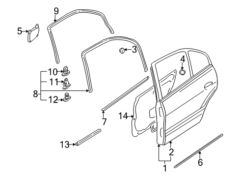 Panel-Rear Door Diagram for MR325756