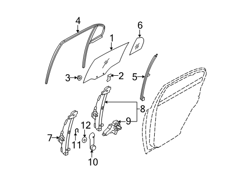 Regulator-Assembly-Front Door P/WINDOW RH Diagram for 834021G010