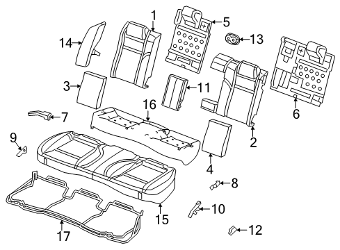 2022 Dodge Charger Rear Seat Components Diagram 1
