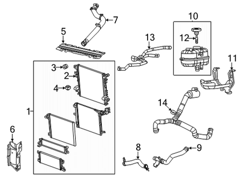 2022 Jeep Wrangler Radiator & Components Diagram 1