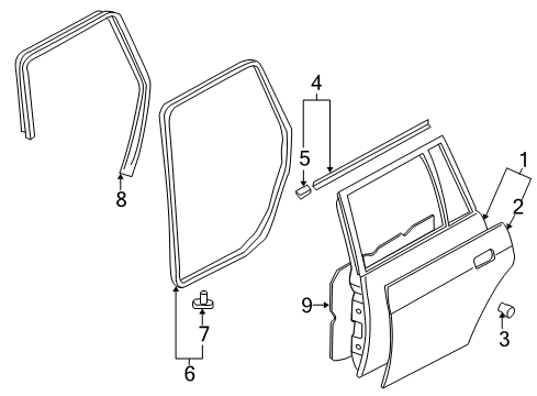 Shield-Rear Door Waterproof Diagram for MR237987