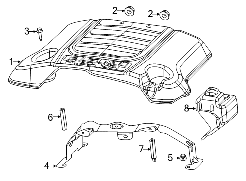 2022 Ram 1500 Engine Appearance Cover Diagram 3