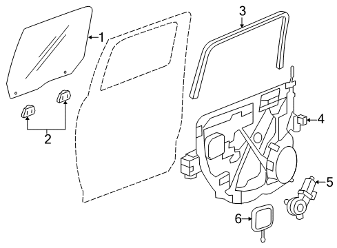 2023 Ram 1500 Classic Glass - Rear Door Diagram 1