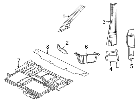 2022 Ram ProMaster City Interior Trim - Pillars Diagram