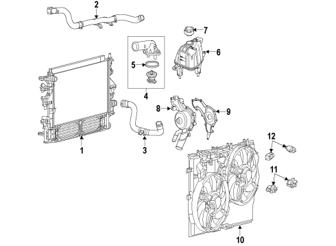 2022 Ram ProMaster 2500 Cooling System, Radiator, Water Pump, Cooling Fan Diagram 2