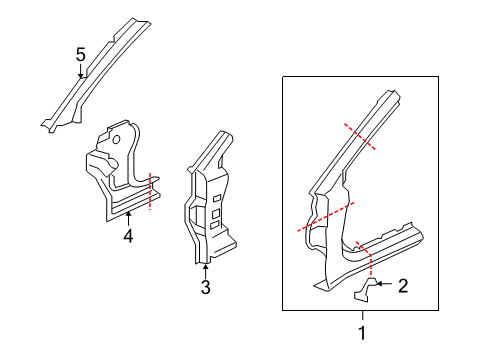 Pillar-Front Upper Inner LH Diagram for 5311B127