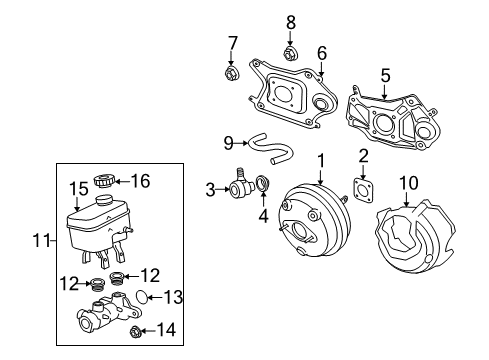 Bracket-Brake Booster Diagram for 52109926AE