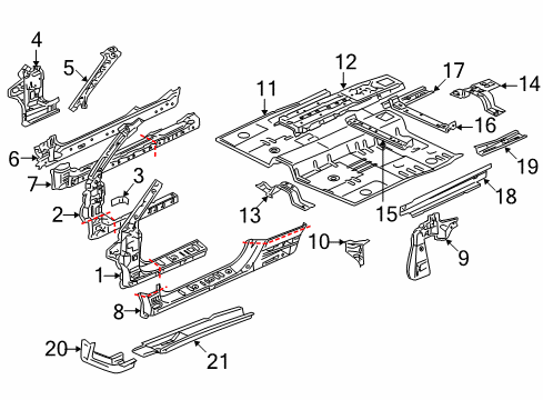 Reinforce-Front Pillar Diagram for 5311A408