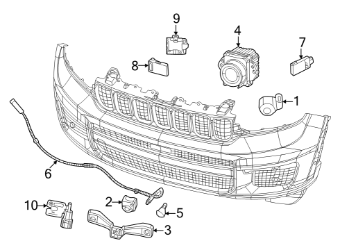 Mopar 68622025AB Front Fascia 68622025AB Mopar Front Fascia