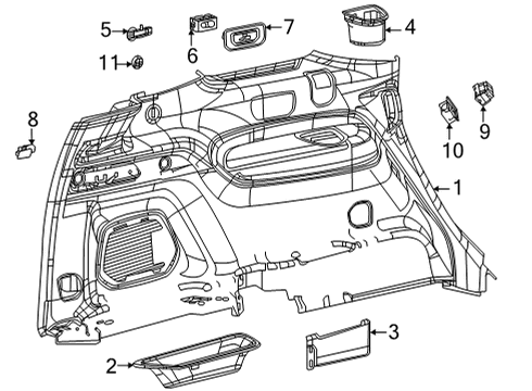 6XX07TX7AI Mopar Quarter Trim Panel
